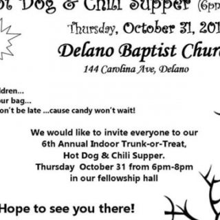 10/31 Delano Baptist Church Halloween Fest Indoor Trunk or Treat