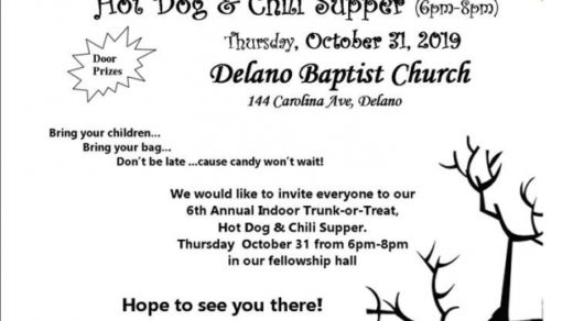 10/31 Delano Baptist Church Halloween Fest Indoor Trunk or Treat