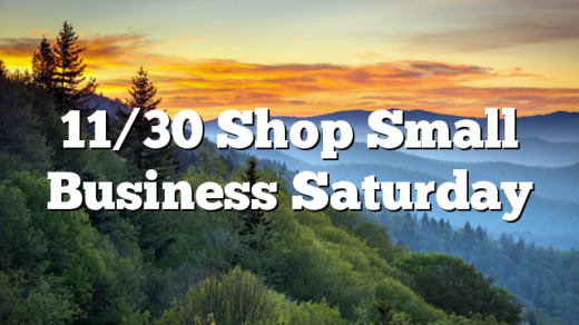 11/30 Shop Small Business Saturday