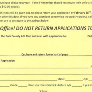 2/28 4-H Poultry Project Application Deadline