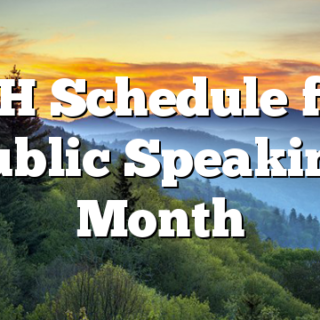4-H Schedule for Public Speaking Month