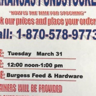 3/31 Burgess Feed Hardward Benton TN Fish Day ARKANSAS PONDSTOCKERS