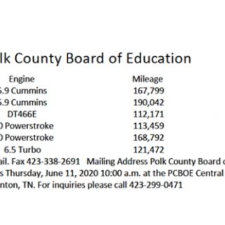 6/11 Polk County Board of Education Bus Auction