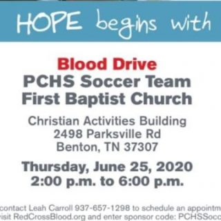 6/25 American Red Cross Blood Drive Hosted by PCHS Girls Soccer Team
