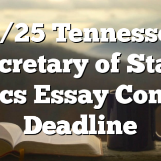 11/25 Tennessee Secretary of State Civics Essay Contest Deadline