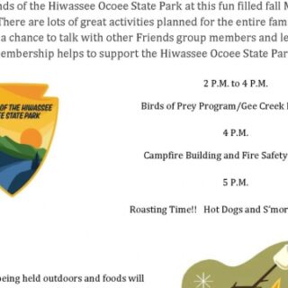 11/7 Friends of the Hiwassee/Ocoee State Park Members Meet-Up Fall Fun Day