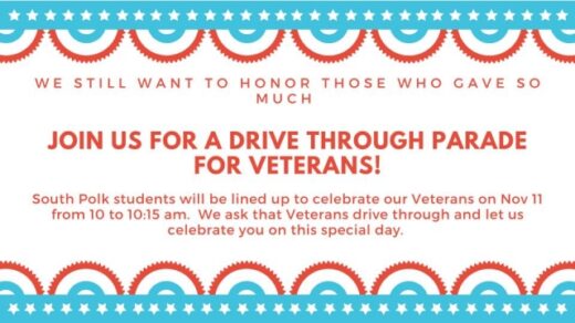 11/11South Polk Elementary Drive Through Parade For Veterans