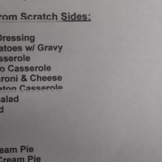 11/19 Cajun Lady Seafood Thanksgiving Menu Orders Due Date