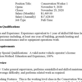 11/9-11/23 Job Opening at Hiwassee/Ocoee Recreation Area