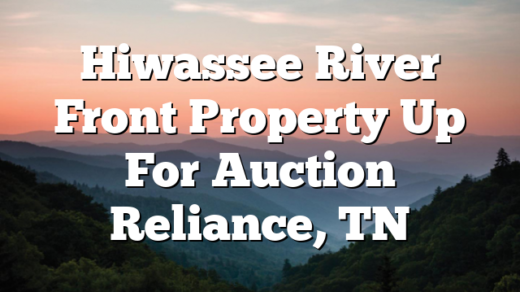 Hiwassee River Front Property Up For Auction Reliance, TN