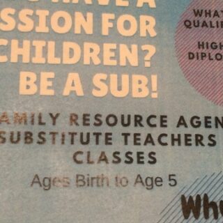 The Family Resource Agency is Hiring Substitute Teachers