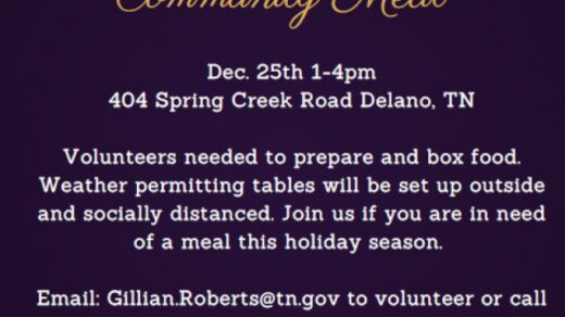 Volunteers Needed For Hiwassee/Ocoee River State Park Christmas Community Meal