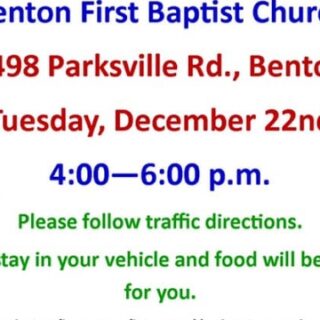 12/22 Drive Thru Food Distribution First Baptist Church Benton, TN