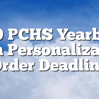 1/29 PCHS Yearbook with Personalization Order Deadline
