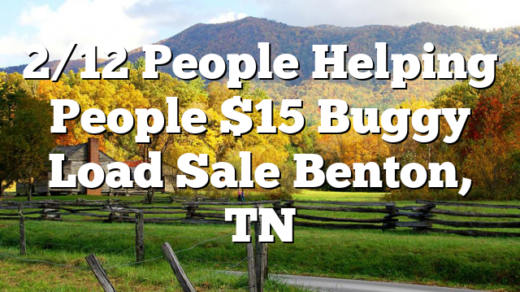 2/12 People Helping People $15 Buggy Load Sale Benton, TN