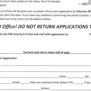 2/28 4-H Poultry Project 2021 Form and Money Due Date