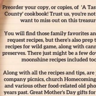 3/20 A Taste of Polk County Cookbook Preorder Deadline