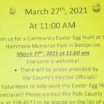 3/27 Community Easter Egg Hunt Frank Hammons Memorial Park