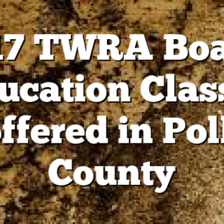 4/17 TWRA Boater Education Classes offered in Polk County