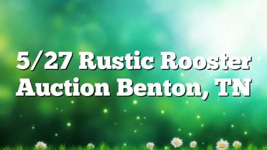 5/27 Rustic Rooster Auction Benton, TN