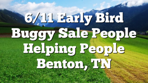 6/11 Early Bird Buggy Sale People Helping People Benton, TN