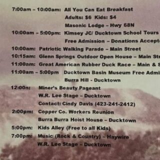 6/25-26 46th Annual Miner’s Homecoming Ducktown, TN