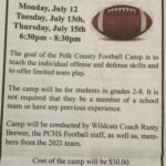 7/12, 13 & 15 Wildcat Youth Football Camp Benton, TN