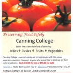 Sign up for Canning College TODAY Benton, TN
