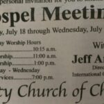 7/18-21 Gospel Meetings Patty Church of Christ Delano, TN