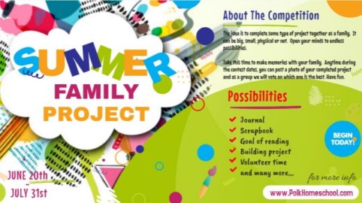 Polk County TN Homeschool Network Summer Family Project Going on NOW!