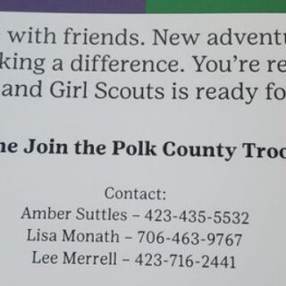 Polk County Girl Scout Troop Sign Ups!
