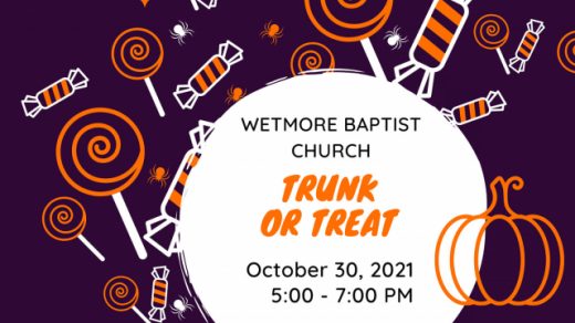 10/30 Trunk or Treat at Wetmore Baptist Church Delano, TN