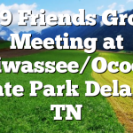 11/9 Friends Group Meeting at Hiwassee/Ocoee State Park Delano, TN