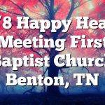 12/8 Happy Hearts Meeting First Baptist Church Benton, TN