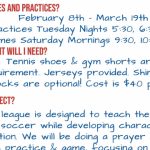 1/12 FBC Youth Indoor Soccer League Sign-ups Benton, TN