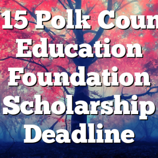 4/15 Polk County Education Foundation Scholarship Deadline