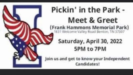 4/30 Pickin’ in the Park Meet & Greet Frank Hammons Park Benton, TN