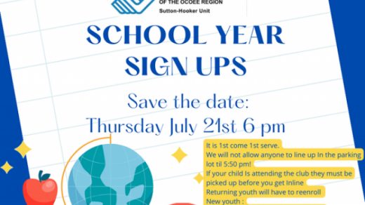 7/21 School Year Sign-Ups Boys & Girls Clubs of the Ocoee Region, Sutton-Hooker Unit