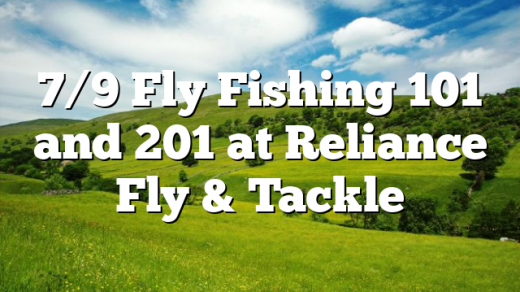 7/9 Fly Fishing 101 and 201 at Reliance Fly & Tackle