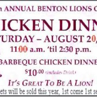 8/20 Benton Lions Club Chicken Dinner Sale
