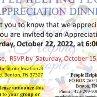 10/22 PHP Appreciation Dinner Benton, TN