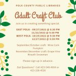 11/22 Adult Craft Club East Polk Public Library