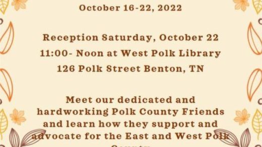10/22 Friends of the Library Reception Polk County, TN