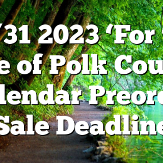 10/31 2023 ‘For the Love of Polk County’ Calendar Preorder Sale Deadline