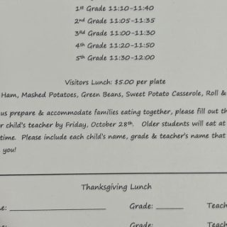 11/18 Thanksgiving Celebration Lunch Benton Elementary School