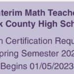 Interim Math Teacher Job Opening @ PCHS