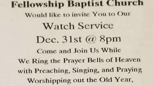 12/31 New Years Eve Service Fellowship Baptist Church Benton, TN