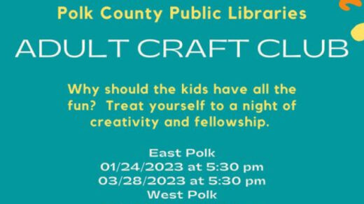 2/28 Adult Craft Club Meets at West Polk Library Benton, TN