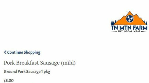 TN Mountain Farm Sausage Sale!