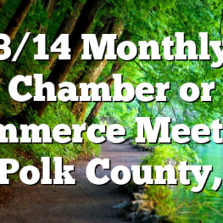 3/14 Monthly Chamber or Commerce Meeting for Polk County, TN